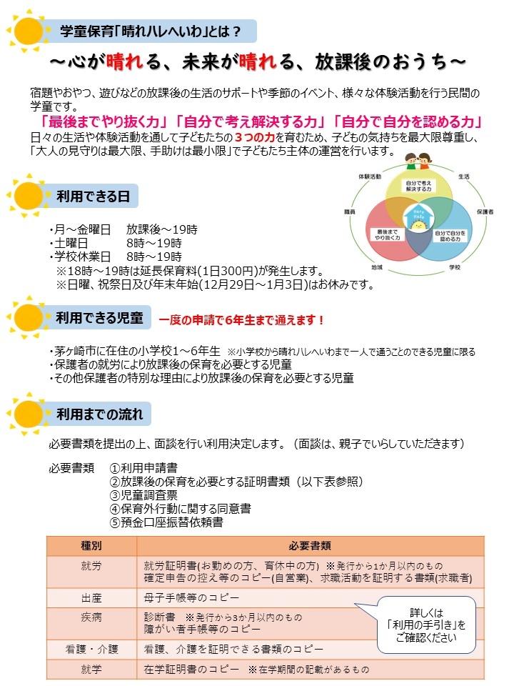 お知らせ 晴れハレへいわ 令和５年度新規児童募集のお知らせ Npo法人ちがさき学童保育の会 茅ヶ崎の児童クラブ 小学生サポート 保育園